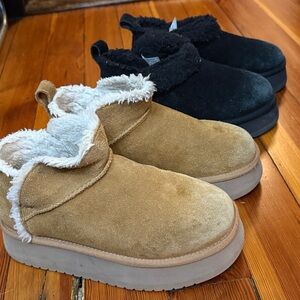 Koolaburra by UGG Woman Koola Mini Platform Ankle Boots size 6. TWO pairs